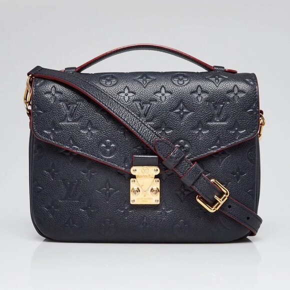 Louis Vuitton Marine Rouge Monogram Empreinte Leather Pochette Metis Bag - Picture 1 of 12